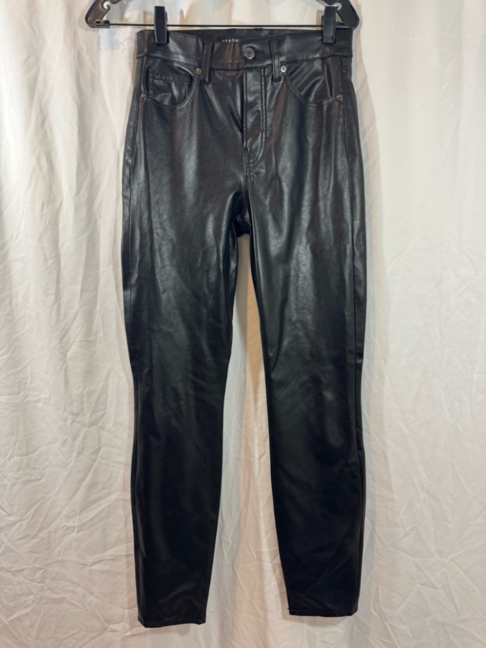 Veronica Beard Black Faux Leather Pants 26